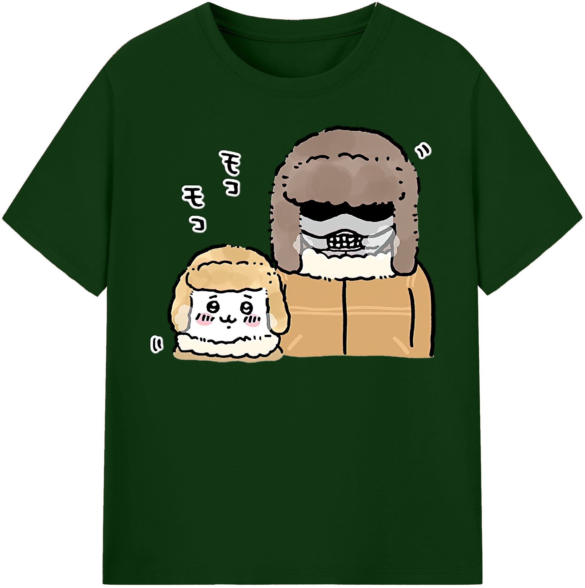 （画像用） ちいかわ 労働の鎧さん Chii-kawa Mr. Armor of Labor 綿100％半袖Tシャツ（フロントプリント）